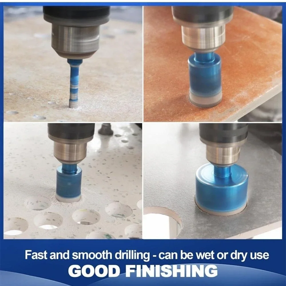 ZNXIMER Diamond Hole Saw Core Drill Bit 11 Piece‎ Set 6-65mm Blue Tile Ceramic
